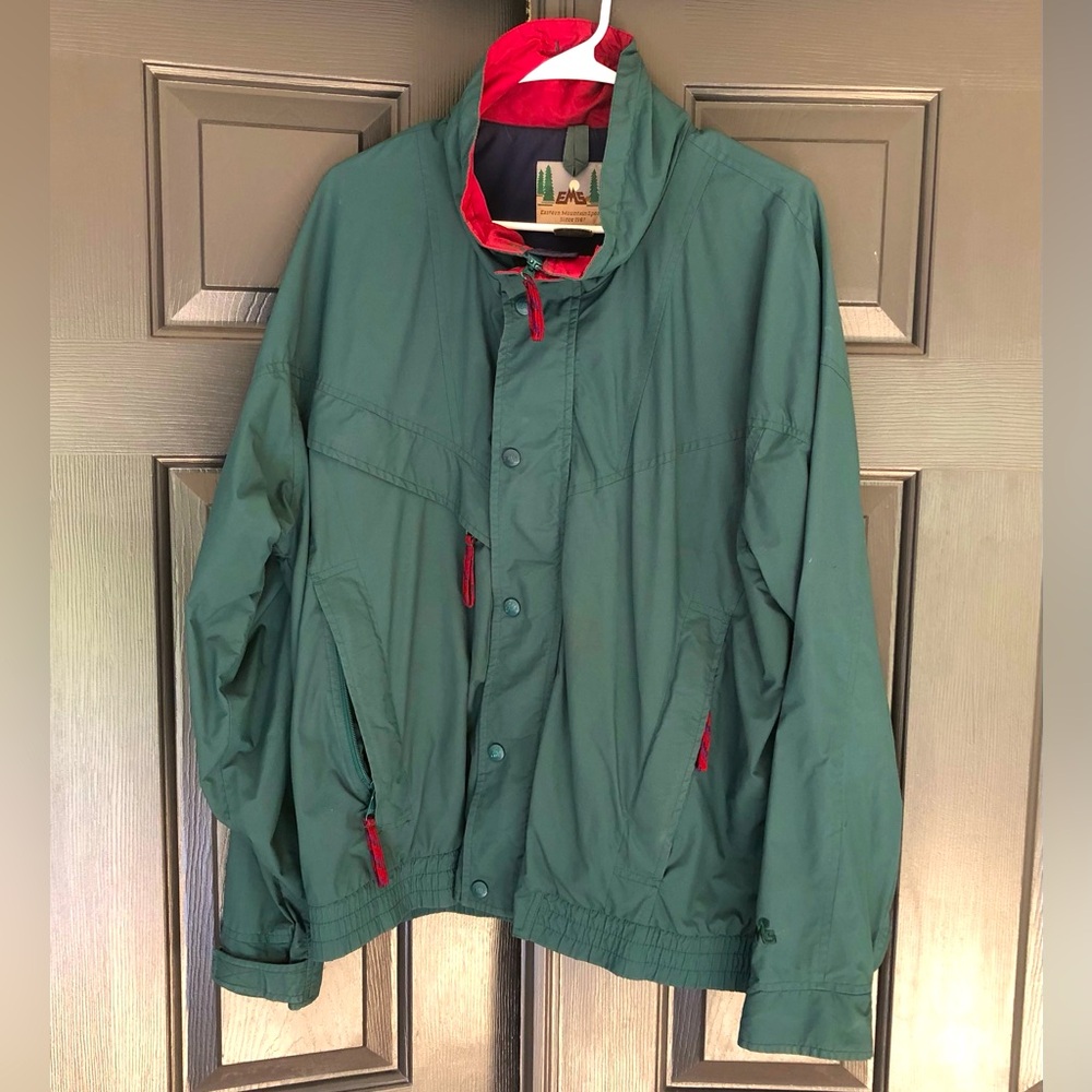 Vintage Eastern Mountain Sports Windbreaker Jacket Men Medium Green Full Zip EMS